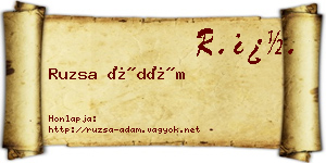 Ruzsa Ádám névjegykártya