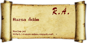Ruzsa Ádám névjegykártya